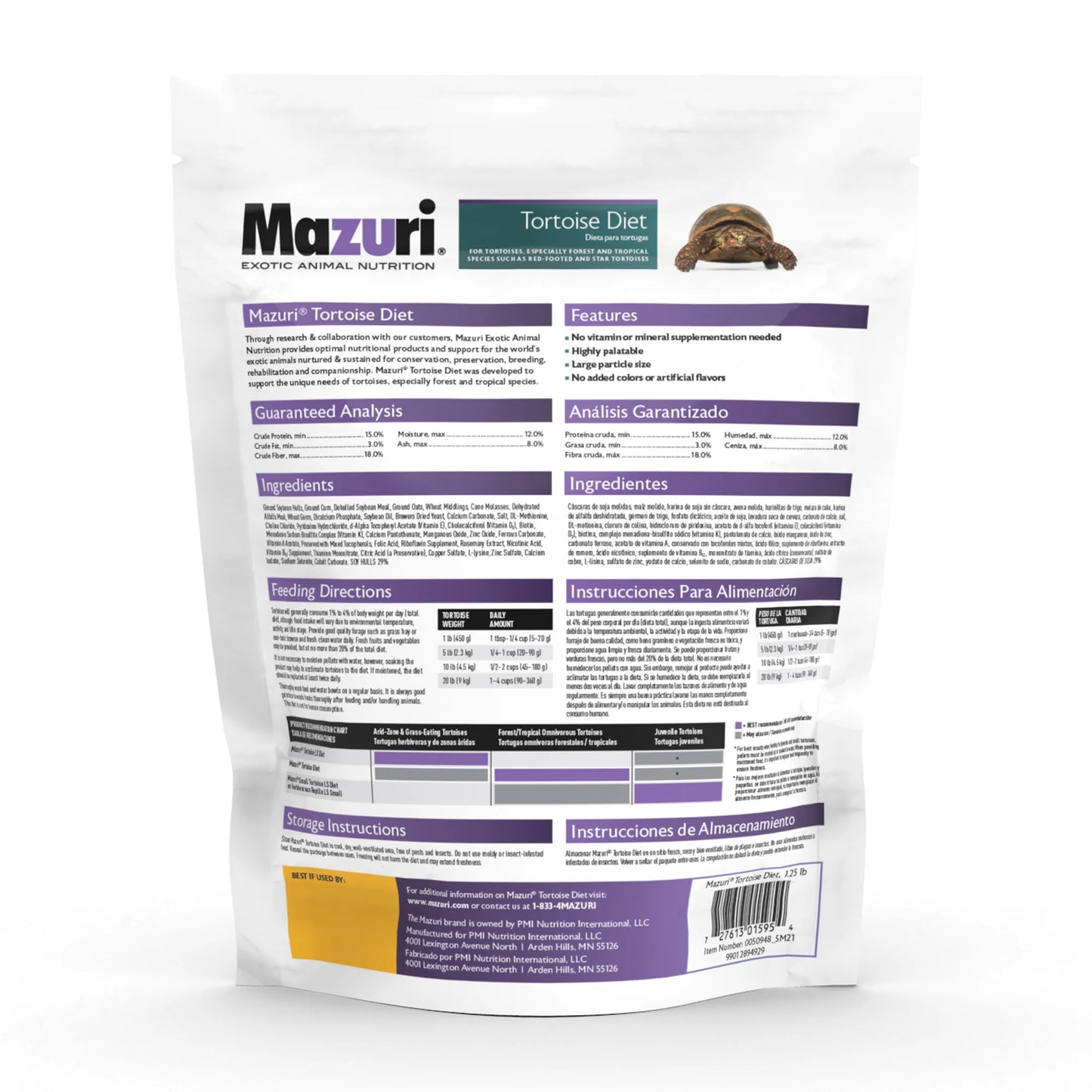 MAZURI TORTOISE DIET, Mangime Rettile Erbivoro, Mangime Tartaruga, Nutrazu,